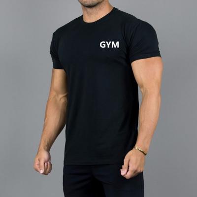 China Anti-Wrinkle Slim Fit Mens Bodybuilding Shirts Muscle Workout Fitness Plain Gym Training T-Shirt For Men for sale