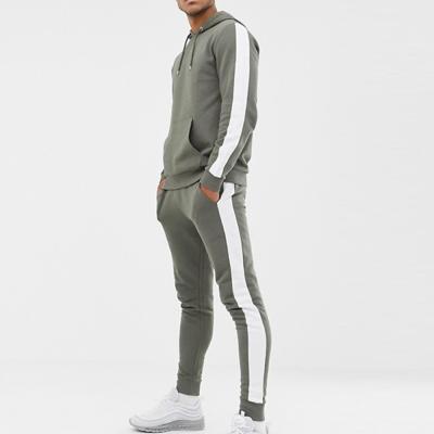 China Sustainable Custom Sport Tracksuits Men With Stripe Fitness Tracksuit For Gym Workout for sale