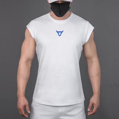 China Anti-Wrinkle Actions T-shirt For Men's Slim Fit Tops Heavy Cotton T-shirt Sports Gym Fitness T-shirt for sale