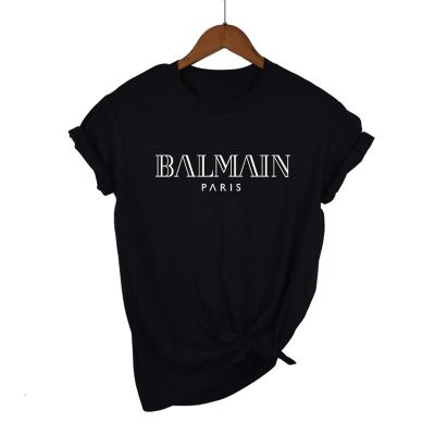 China 100%combed cotton women anti-shrink t-shirts brand letter print womens t-shirt cheap price for sale