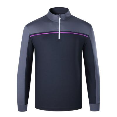 China Anti Shrink Golf Clothes Sports 1/4 Half Zip Pullovers Running Quick Dry Sweatshirt For Outdoor Men Sports Polyester Pollover Sweatshirt for sale