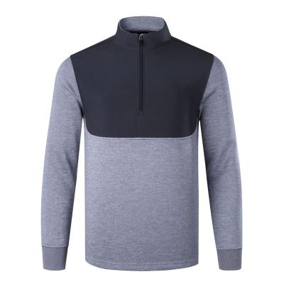 China Anti-wrinkle fleece 1/4 zipper pullover with screen printing logo golf apparel long sleeve wicking pullovers for sale