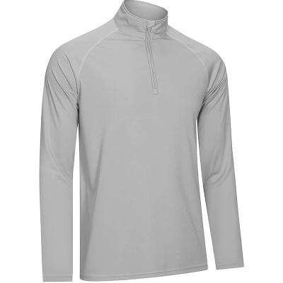 China 1/4 Sleeve Golf Shirt Men's Zipper Pullover Anti-Shrink Performance UPF 50+ Outdoor Quick Dry Sun Protection Clothing Long Sleeve Shirt for sale