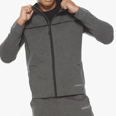 China Anti-wrinkle men slim fit sport hoodies with pocket workout hoodies for men for sale