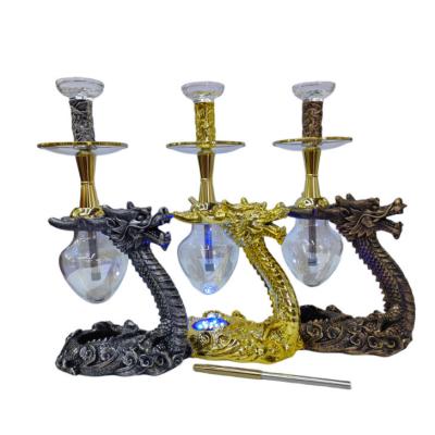 Chine Resine écologique argentée Dragon Hookah Shisha Parfait pour le partage et la décoration de la maison à vendre