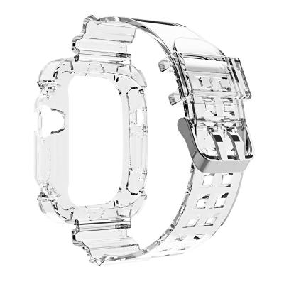 China Private Mold Transparent Bands for I Watch 2 3 4 5 6 7 8 9 SE 11 Colors Smart Watch Band for sale