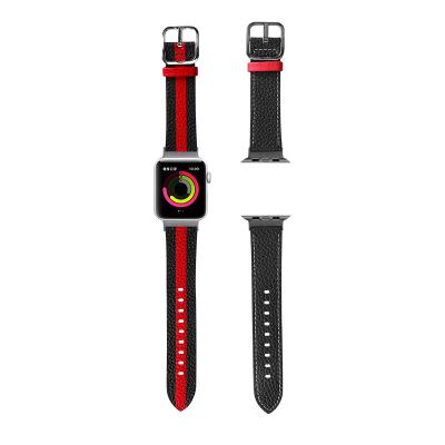 China OEM ODM Banda Dupla Lada Banda de Relógio de Couro para Apple Watch Banda 38 40 41 42 44 45mm Faixa à venda