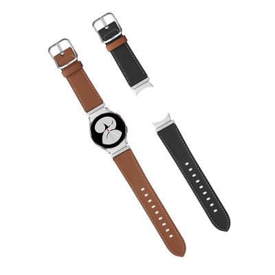 China 20mm Leather Watch Strap Replacement for SamSung GaLaxy Watch 4 Wrist Band Gift Accessory for sale