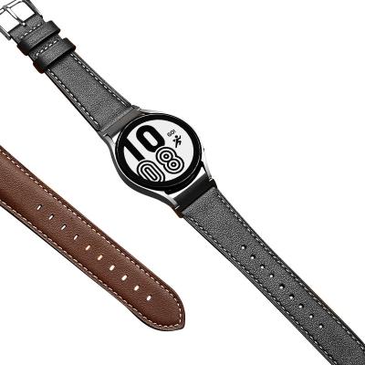 China 20mm Leather Watch Band for Samsung Galaxy Watch 4 Quick Release Genuine Leather Strap for sale