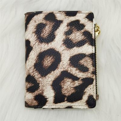 China Simple PU Polyester Animal Printing Ladies Coin Purse Key Chain Holder Small Wallet Coin Change Purse Card Bag Holder for sale