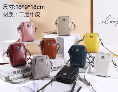 China Cross 2021 - New Arrival Fashion Genuine Leather Cell Phone Shoulder Bag Cell Phone Pure Color Women's Handbag Bags Body Bag for sale