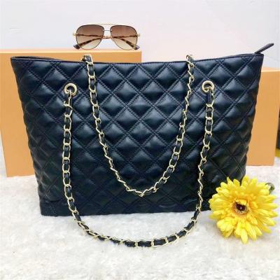 China Fashion Genuine Leather Women's Lady Bags Fashion Large Capacity Diamond Pattern Luxury Purse Tote Handbags for sale