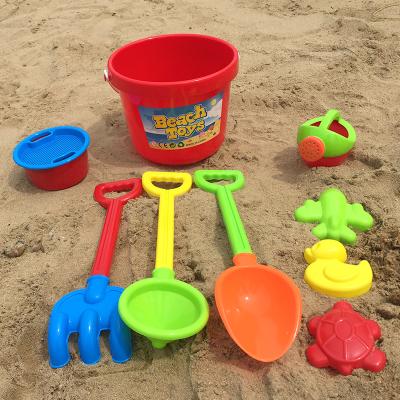 China Hot Selling Plastic Bucket and Spade Toy Beach Sand Toy Water Play Outdoor Eco-Friendly Spade Child Plastic Bucket Set for sale