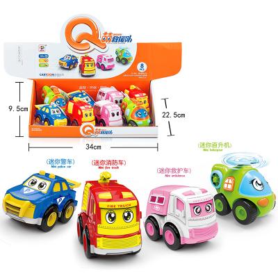 China 2021 hot sale cartoon friction toy police ambulance car helicopter plastic friction toy vehicles for sale