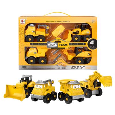 China Hot Selling Plastic Excavator Plastic Assemble Toy Engineering Toys DIY Truck for sale