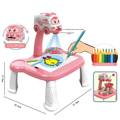 China DIY TOY 2022 Hot Selling Game Multifunctional Studying Projection Painting Children Blocks Toys Educational Plastic Building Blocks for sale