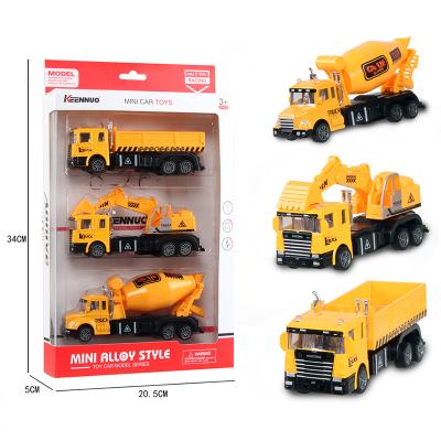 China Durable Toy Building Alloy Model Car Die Cast Toy Pull Back Engineering Vehicle Truck Toys For Boys for sale