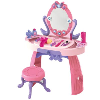 China Wholesale Light and Music Girl Beauty Dresser Children Make Up Table Toy Makeup Set for Girls 49.5*24.5*69.5cm for sale