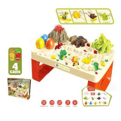 China Hot Selling Island Color Mud Tabletop Clay Toy Set Dinosaur DIY Playdough 47*28*35cm for sale