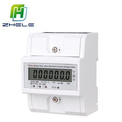 China Factory 4p railway track RS485 three phase electronic four-wire meter RS485 380v multi-function smart communication remote meter reading for sale