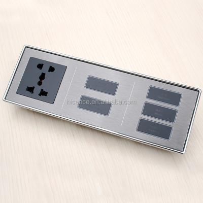 China Stainless Zinc Alloy Hotel Customize Lighting Control Led Bedside Switch Rear Light Socket With Key Option for sale