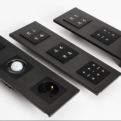 China Easy Installation Black Room Electrical Wall Switch And Socket Smart Panel For Safe Use for sale