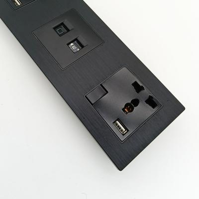 China Residential / Multipurpose Universal Single USB Socket , Panel Universal USB Outlet With On / Off And 3 United Single RJ45 for sale