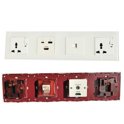 China Residential / General Purpose Type C Socket , Popular Hotel Media Hub 4 United Panel Charging Transfer Type C Control Panel for sale