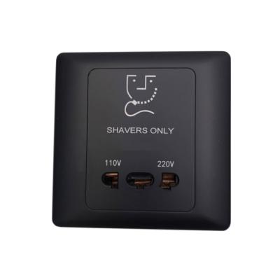 China Vertical Or Horizontal Universal 110V-220V 2 Gang Shaver Socket Outlet For Hotels for sale