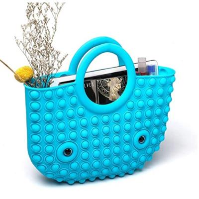 China NEW HOT Multi Function Amazon Pop Handbag For Women Silicone Bag Push Bubble Washable Multifunctional Shaker Handbags Making for sale