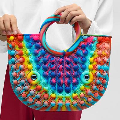 China 2021 Hot Multi Function Amazon Pop Handbag For Women Silicone Bag Push Bubble Washable Multifunction Buster Handbags Making for sale