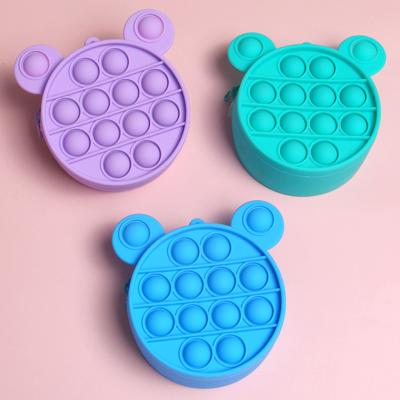 China New Multi Function Silicone Storage Wallet Push Bubble Purse Coin Key Storage Bag Noise Buster Decompression Bubble Zipper Bag for sale