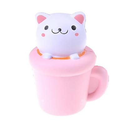 China New Factory Toys Decompression Cat Cup Soft Squishy PU Foam Slow Rising Effort Slow Rising People For Kids for sale