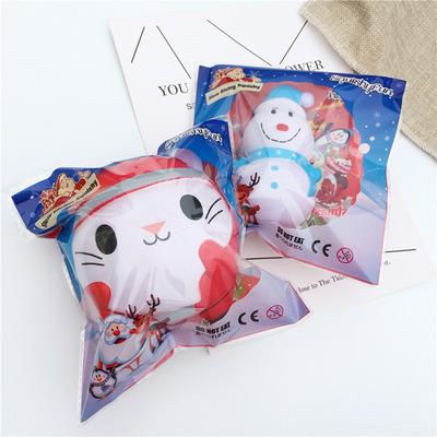 China Like The Picture Christmas Snowman Cat Slow Rising Decoration Ball Relieve Stress Kid Gift Toy for sale