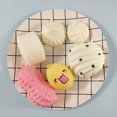 China Factory Wholesale 6pcs Set PU To Foam Slow Rising Squishy Toys Kawaii Food Shape Bread Cake Anti Stress Toys Squishy Mini Pack Set-6 for sale