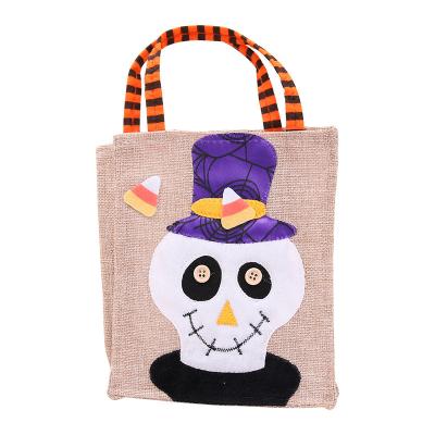 China As Picture Halloween 2021 Costume Skeleton Tote Sack Treat Candy Bag Witch Trick Or Treat Bag Decoration Skeleton Gift For Kids Children for sale