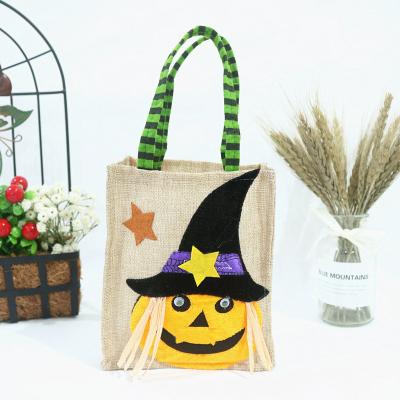 China As Picture Custom Halloween 2021 Costume Witch Bucket Kids Treat Candy Bag Tote Sack Treat Candy Bag Decoration Gift for sale