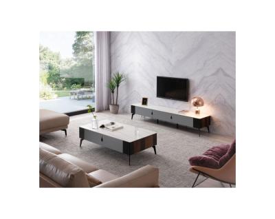 China Other hot sale solid wood marble tea table good quality TV cabinet set for sale