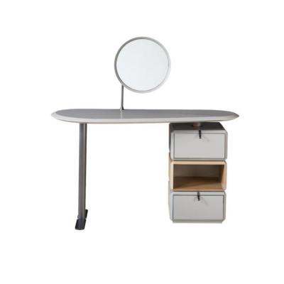 China Hot sale cheap modern simple bedroom mirrored dressing table advanced rice painting custom gray matte baking for sale