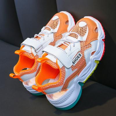 China Round Children's Sports Shoes Girls Sneakers 2020 Fashionable Breathable Single Mesh Rainbow Children Sports Shoes for sale