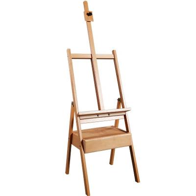 China Foldable Design Beech Wood Folding Sketching Adjustable Oil Painting Easel Storage Drawer Display Stand Lifting Easel for Artists Students for sale