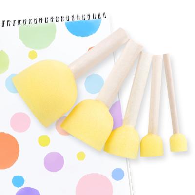 China Easy to Carry Round 5pcs Play Brush Children's Sponges Painting Tools Sponge Painting Set DIY Painting Tools in 5 Sizes for Kids for sale