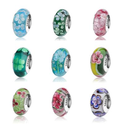 China Advance and Hot Selling Nickel Free Murano Glass Charms Beads Jewelry Making 925 Sterling Silver Beads Bracelet for sale