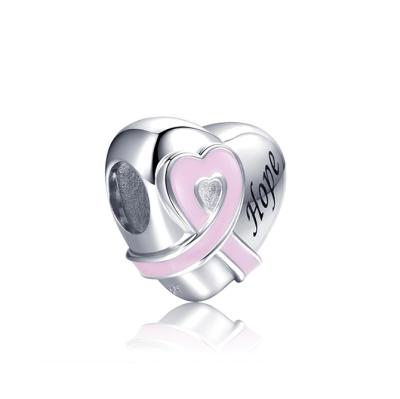 China Wholesale 925 Sterling Silver Ribbon Heart Charms Designer Inspired Charms For Jewelry CLASSIC Making for sale