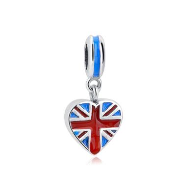 China Wholesale CLASSIC 925 Sterling Silver Enamel Flag Charms for Jewelry Making for sale