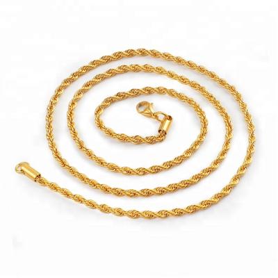 China TRENDY 925 Sterling Silver 18K Gold Plated Men Hip Hop Jewelry Rope Link Chain Necklace for sale