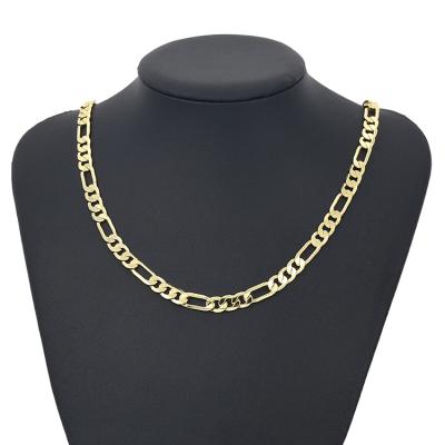 China Fashion 6mm Figaro Chain 925 Sterling Silver Gold Plated Jewelry Punk Men for sale