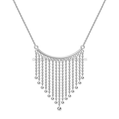 China Trendy Fashion Tassel Chains Necklace Vintage Multi Pendant Women Sterling Silver Necklace Jewelry for sale