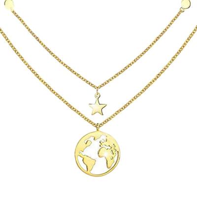 China 925 Sterling Silver 14K Gold Statement Necklace TRENDY Card Jewelry for sale