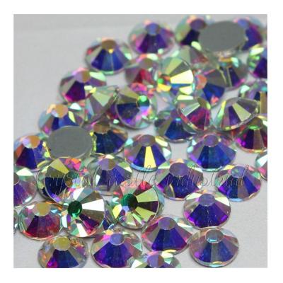 China Wholesale Bulk Glass Rhinestone Flatback Fix Backside ab Crystal Rhinestones High Quality Hot Clear Edge Crystal Rhinestone Glue for sale